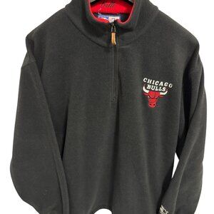 Chicago Bulls 1/4 Zip Fleece Pullover Sweatshirt Size XL Starter Vintage